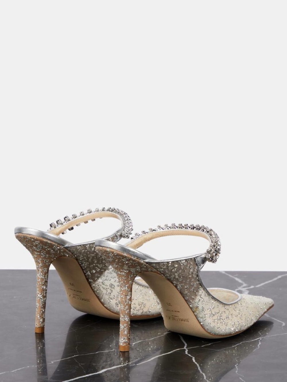 Jimmy Choo Tulle Glitter Bing Heels - Picture 4 of 12